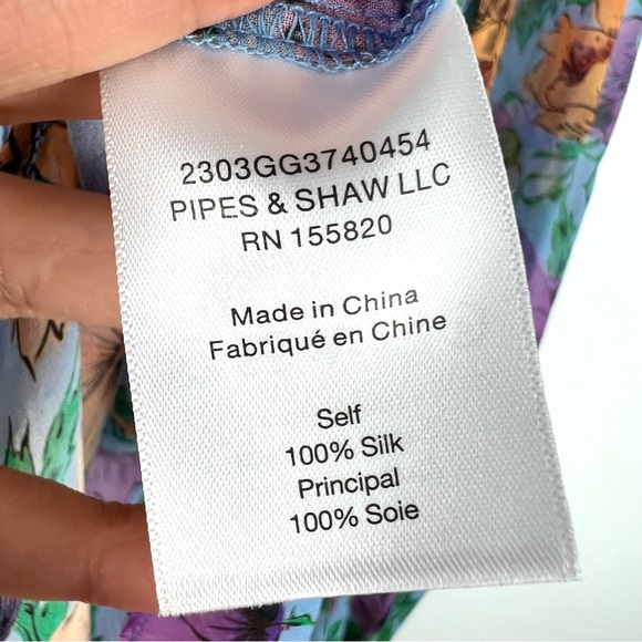 (Sold)VERONICA BEARD Syden printed silk blouse size 4 - Picture 11 of 11